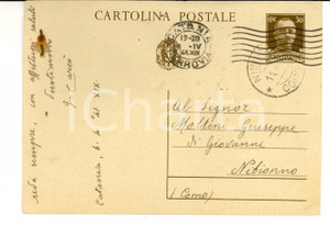 Autografo originale 1941 CATANIA G. CARCO  promette recensione a Giuseppe MOLTENI  Piacevoli pene 1