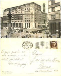 Autografo originale 1942 MILANO San Babila Cartolina Claudio ZAGARI al col. Silvio ZUDDAS FG VG 1