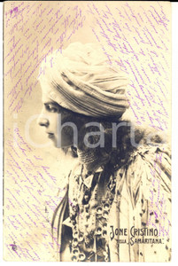 Cartolina originale da collezione 1900 ca TEATRO Attrice Jone CRISTINO nella 'SAMARITANA' *Cartolina VINTAGE FP VG 1