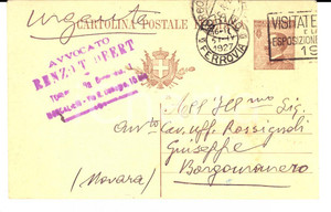 Cartolina originale da collezione 1927 TORINO Avv. Renzo OBERT allo zio Giuseppe ROSSIGNOLI *Cartolina postale 1