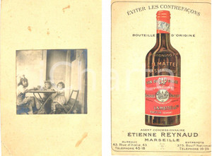 Materiale pubblicitario d’epoca 1920 ca BASTIA CORSE Quinquina MATTEI Pubblicitario con foto bambine al verso 1