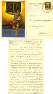 Autografo originale 1932 VENEZIA Ing. Aldo OSTIDICH ispettore dalla vita girovaga *Autografo FG VG 1