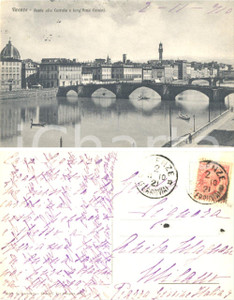 Cartolina originale da collezione 1910 FIRENZE Ponte alla Carraia *Cartolina ad Anita MAURO MAGNANI FP VG 1