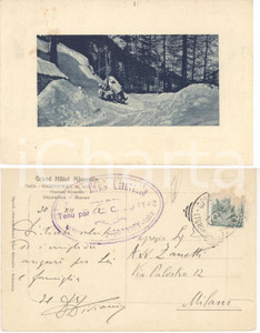 Autografo originale 1913 GRESSONEY AO Grand Hotel Miravalle Autografo dott. Eugenio DIVIANI FP VG 1