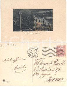 Cartolina originale da collezione 1919 VENEZIA Palazzo Ducale Cartolina postale a Ernesto PACELLI FP VG 1