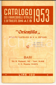 Libro, pubblicazione d epoca 1953 MILANO Ditta LANDMANS Catalogo francobolli TRIESTE ZONE A e B Illustrato 1