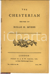 Giornale, rivista storica 1949 The Chesterian  Rollo H. Myers numero 158 LONDON Ed. Chester 1