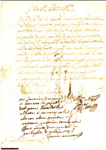 Manoscritto, lettera originale 1689 GENOVA Uscire d un grande garbuglio  Autografo conte Filippo SERRA 1