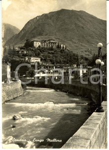 Cartolina originale da collezione 1954 BORMIO SO Panorama con fiume MALLERO in paese Cartolina FG VG 1
