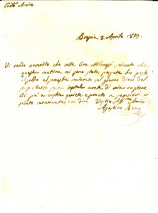 Documento originale, autentico 1829 BRESCIA Ricevuta di Agostino BOVES a Pietro BORGHETTI per saldo semestre 1
