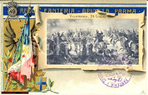 Cartolina originale da collezione 1910 Brigata Parma 49° Regg. Fanteria Villafranca 1