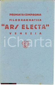 Materiale pubblicitario d’epoca 1928 VENEZIA COMPAGNIA ARS ELECTA I tre Amanti  Guglielmo Zorzi 1