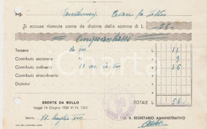 Documento originale, autentico 1939 LECCO Fascio di combattimento  tesseramento 1
