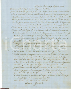 Manoscritto, lettera originale 1883 SOPRALACROCE GE Maria ZANONE sull eredità  del suocero Agostino Lettera 1