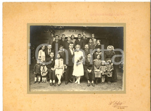 Fotografia d'epoca originale 1920 ca LE MANS (F) Sposi con la famiglia nel giorno delle nozze *Foto LAFAY 1
