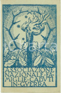 Oggetto da collezione cartaceo 1957 VALENZA Cristina PERRONE Associazione Nazionale Famiglie Caduti *Tessera 1