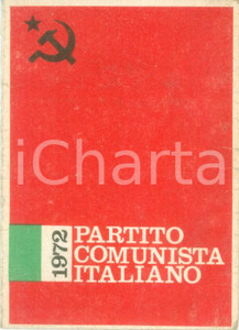 Oggetto da collezione cartaceo 1972 PARTITO COMUNISTA ITALIANO Tessera annuale con marca 1