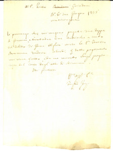 Documento originale, autentico 1825 BRESCIA Elena ALGHISI salda parte di un debito a Teresa BRESSANA Lettera 1