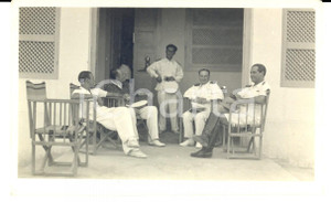 Fotografia d epoca originale 1940 ca AFRICA ORIENTALE ITALIANA Il riposo degli ufficiali Fotografia 15x9 1