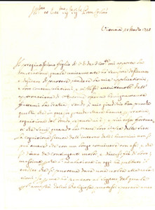 Manoscritto, lettera originale 1725 VIENNA L'adulazione ha rubato il credito alle relazioni *Carlo DRAGHETTI 1