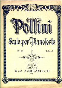 Oggetto da collezione cartaceo 1932 Francesco POLLINI Scale per pianoforte *Ed. CARISCH MILANO 1
