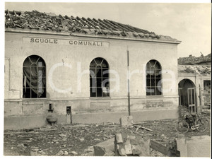 Fotografia d epoca originale 1957 ROBECCO PAVESE Tornado Scuole comunali devastate Foto CARRARO 1