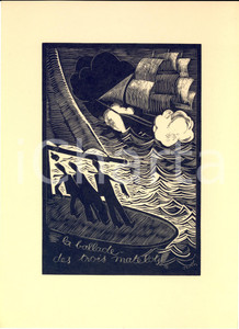 Stampa, bozzetto originale 1960 ca La ballade des trois matelots Stampa ill. Maurice SAVIN 20 x 28 cm 1