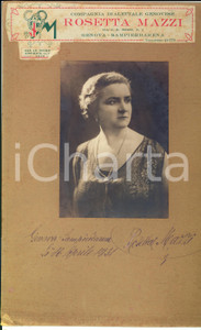 Autografo originale 1931 GENOVA Fotografia Rosetta MAZZI Compagnia Dialettale Genovese AUTOGRAFATA 1
