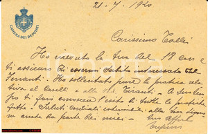 Autografo originale 1920 UMBERTO TUPINI  manoscritto autografo 1