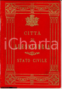 Oggetto da collezione cartaceo 1925 ALESSANDRIA Elegante libretto stato civile 1