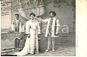 Cartolina originale da collezione 1900 ca TEATRO ERNANI Atto II Vieni meco, sol di rose Cartolina FP NV 1