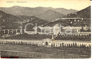 Cartolina originale da collezione Genova anni  30  Immagine d epoca cimitero FP NV 1
