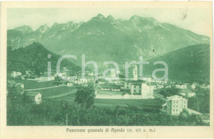 Cartolina originale da collezione 1935 ca AGORDO BL Panorama generale del paese Cartolina FP NV 1