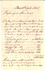 Manoscritto, lettera originale 1877 OSIMO (AN) Notaio Erasmo BUONANOTTE sulla malignitÃ  del ricevitore PICENI 1