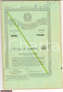 Documento originale, autentico 1953 VISCIANO NA Libretto risparmio postale Angelo MEO 1
