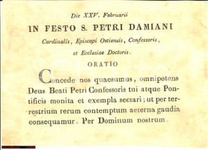 Documento originale, autentico 1850 ca Preghiera a S. PIER DAMIANI per la sua festa 1