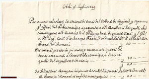 Documento originale, autentico 1749 SERGINE AR Divisione beni Oratorio S. FILIPPO NERI 1