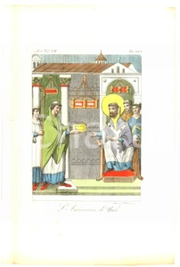 Stampa, bozzetto originale 1830 L arcivescovo di YORK Incisione GIARRE  e STANGHI Colorata a mano 1