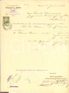 Documento originale, autentico 1883 WIEN O Ch. Cohn – Wechselgeschäft der Administration des Mercur  Lettera 1