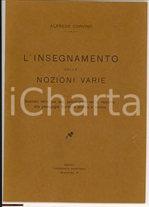 Libro, pubblicazione d epoca 1920 Alfredo Corvino L insegnamento delle nozioni varie 1