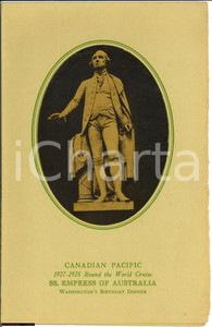 Oggetto da collezione cartaceo 1928 CANADIAN PACIFIC menu Washington s birthday dinner 1