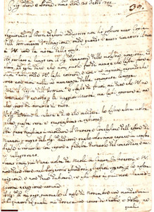 Manoscritto, lettera originale 1741 FIRENZE Chi fatiga ha meno degli altri che stanno costì a divertirsi... 1