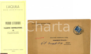 Oggetto da collezione cartaceo 1950 L AQUILA Premio Letterario CAMPO IMPERATORE 1
