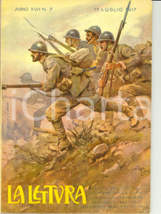 Giornale, rivista storica 1917 LA LETTURA Isonzo, Italia e barbari Rivista ILLUSTRATA Anno XVII n° 7 1