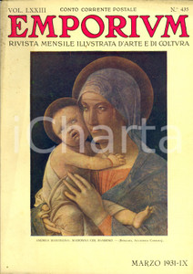 Giornale, rivista storica 1931 EMPORIUM Prima QUADRIENNALE arte Roma *ILLUSTRATA Vol. LXXIII nÂ°435 1