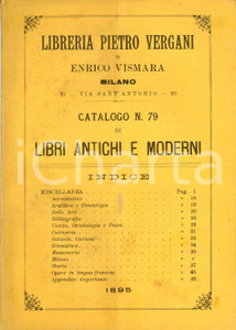 Libro, pubblicazione d'epoca 1895 MILANO Libreria Pietro VERGANI Catalogo di libri antichi e moderni n. 79 1
