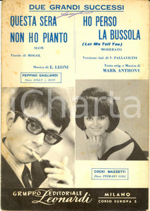 Oggetto da collezione cartaceo 1963 MOGOL LEONI Questa sera non ho pianto-ANTHONY Ho perso la bussola *Spartito 1