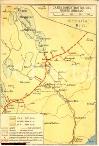 Cartolina originale da collezione 1935 FRONTE SOMALO Guerra Etiopia Cartolina con carta dimostrativa FG NV 1