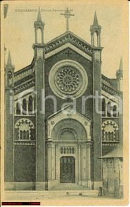 Cartolina originale da collezione 1926 Orbassano  Chiesa Parrocchiale Facciata 1