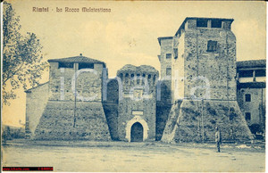 Cartolina originale da collezione 1926 Rimini Rocca Malatestiana Animata e guardia 1